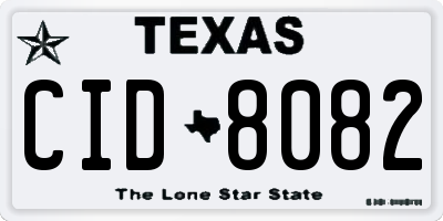 TX license plate CID8082