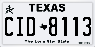 TX license plate CID8113