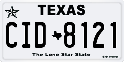 TX license plate CID8121