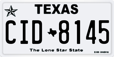 TX license plate CID8145