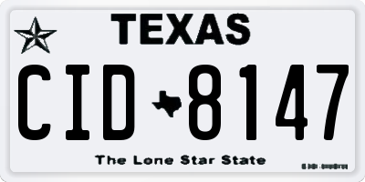 TX license plate CID8147