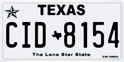 TX license plate CID8154