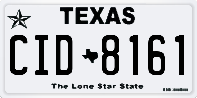 TX license plate CID8161