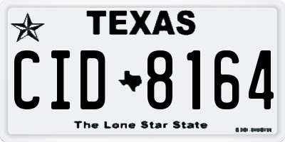 TX license plate CID8164