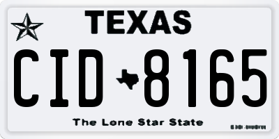 TX license plate CID8165