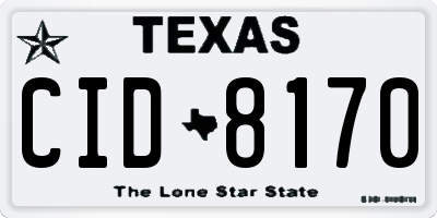 TX license plate CID8170