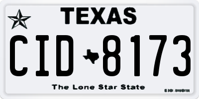 TX license plate CID8173