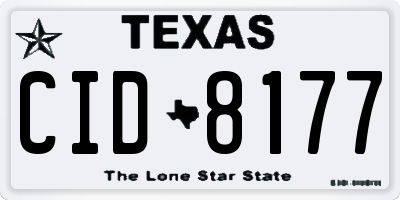 TX license plate CID8177