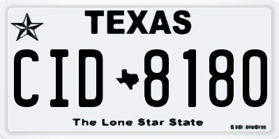 TX license plate CID8180