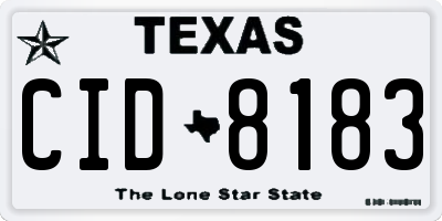 TX license plate CID8183