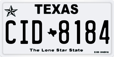 TX license plate CID8184