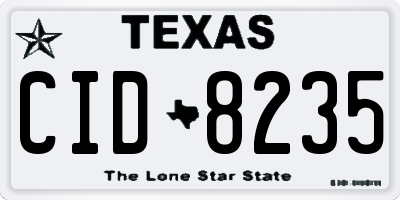 TX license plate CID8235