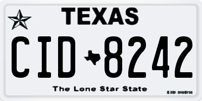 TX license plate CID8242