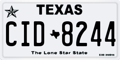 TX license plate CID8244