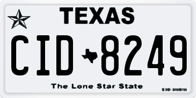 TX license plate CID8249