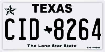TX license plate CID8264