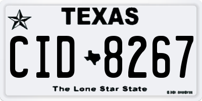 TX license plate CID8267