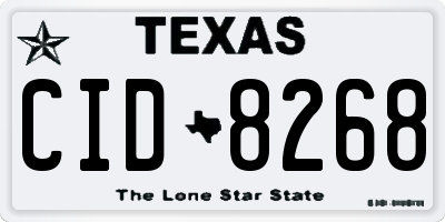 TX license plate CID8268