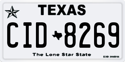 TX license plate CID8269
