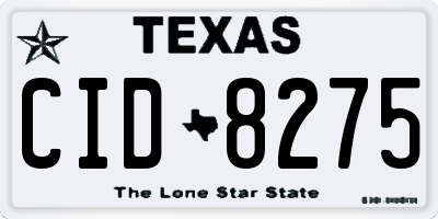 TX license plate CID8275