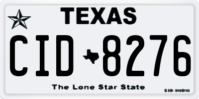 TX license plate CID8276