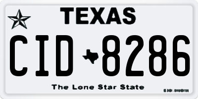 TX license plate CID8286