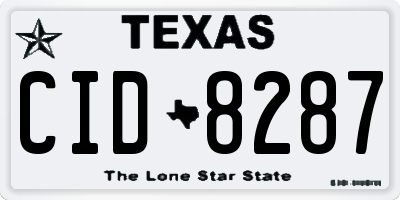 TX license plate CID8287