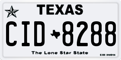 TX license plate CID8288