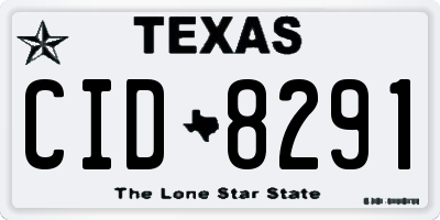TX license plate CID8291