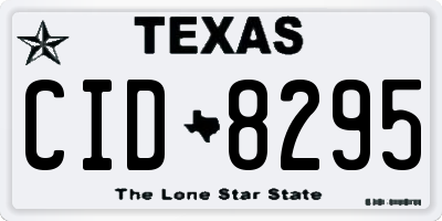 TX license plate CID8295