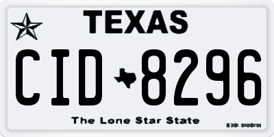 TX license plate CID8296
