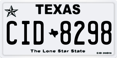 TX license plate CID8298