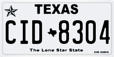 TX license plate CID8304