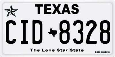 TX license plate CID8328
