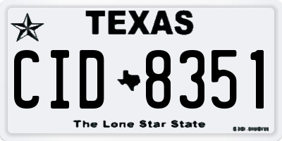 TX license plate CID8351