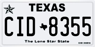 TX license plate CID8355