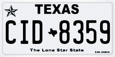 TX license plate CID8359
