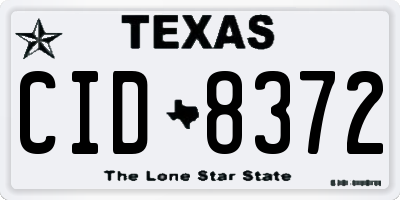 TX license plate CID8372