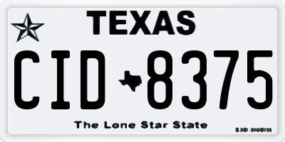 TX license plate CID8375