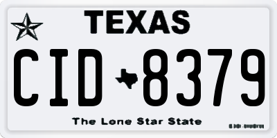 TX license plate CID8379
