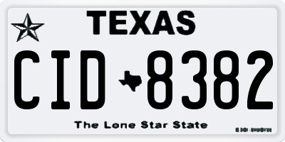 TX license plate CID8382
