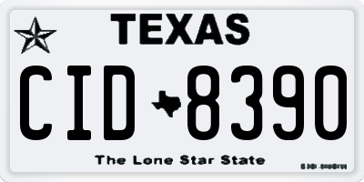 TX license plate CID8390