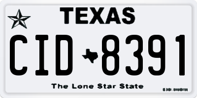 TX license plate CID8391