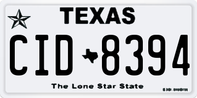 TX license plate CID8394