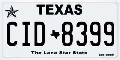 TX license plate CID8399