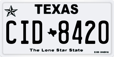 TX license plate CID8420