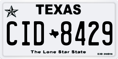 TX license plate CID8429