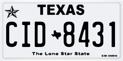 TX license plate CID8431