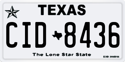 TX license plate CID8436