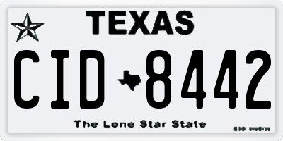 TX license plate CID8442